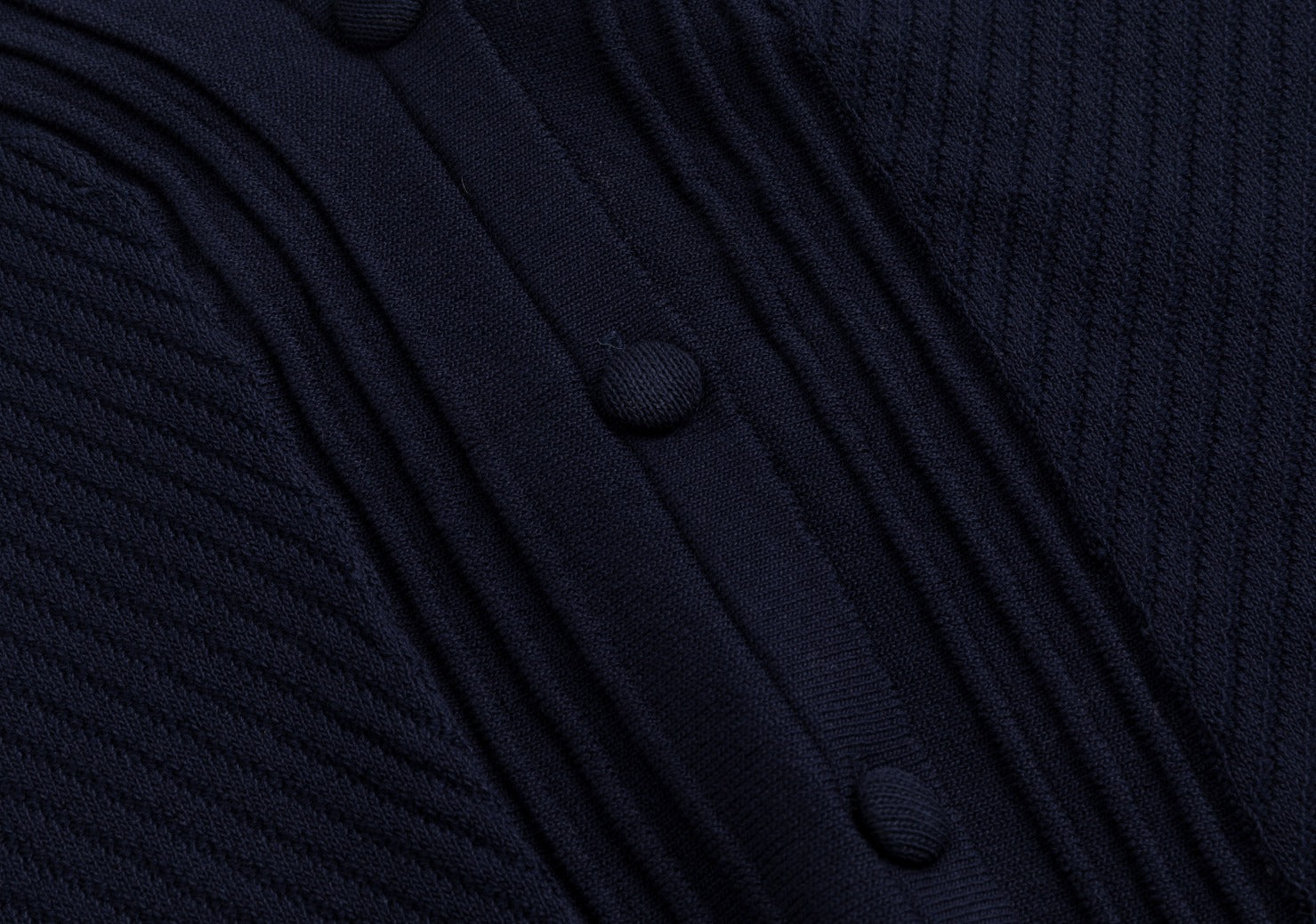 Navy Crochet Detail Knit Cardigan