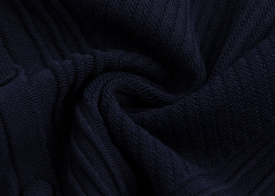 Navy Crochet Detail Knit Cardigan