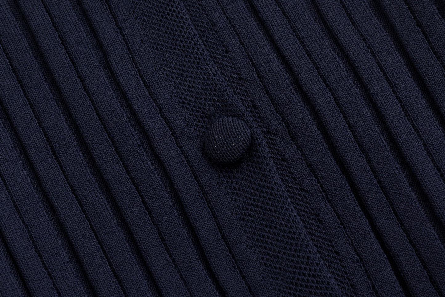 Navy Cotton Jumper With Knit Overlay