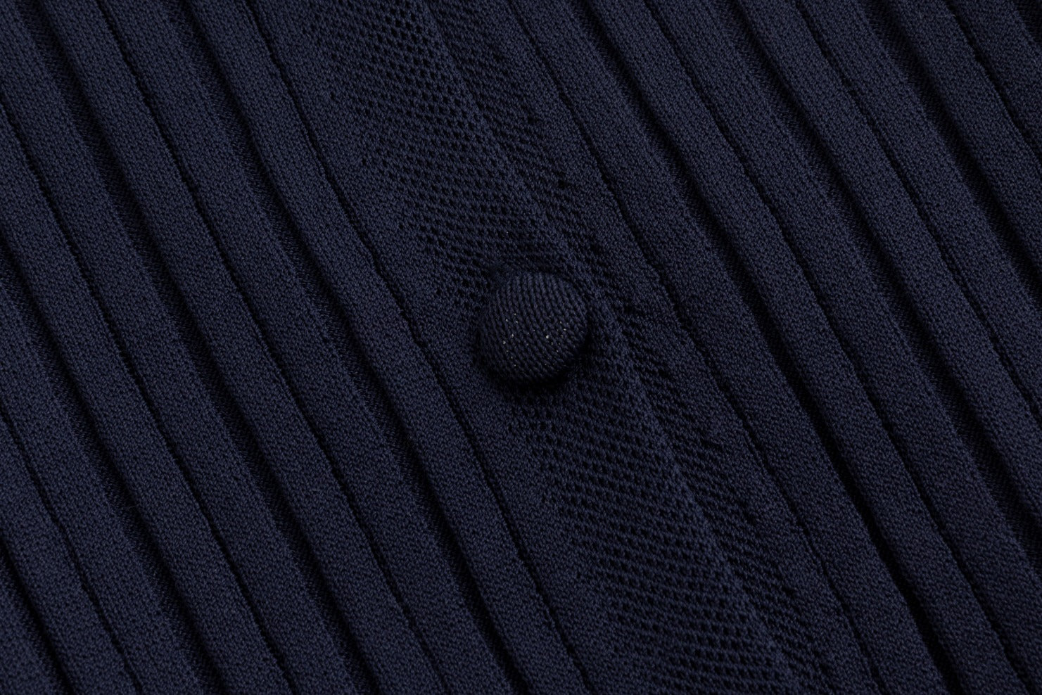 Navy Cotton Jumper With Knit Overlay