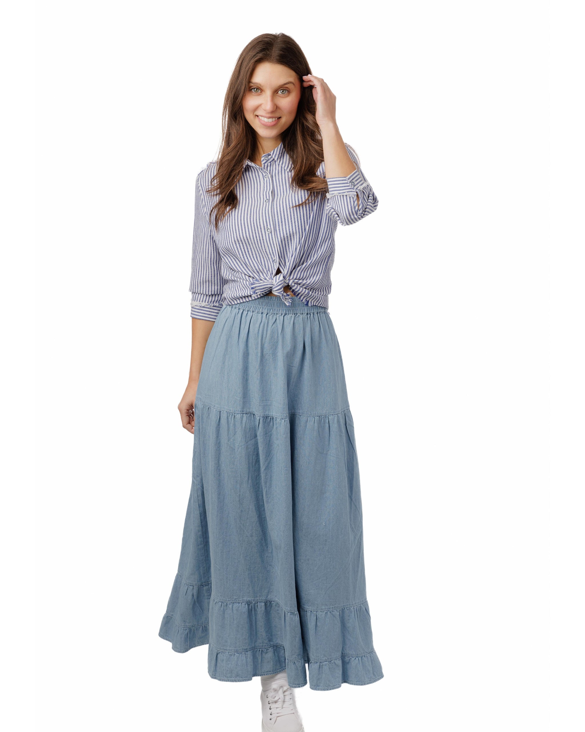 Light Blue Denim Layer Skirt