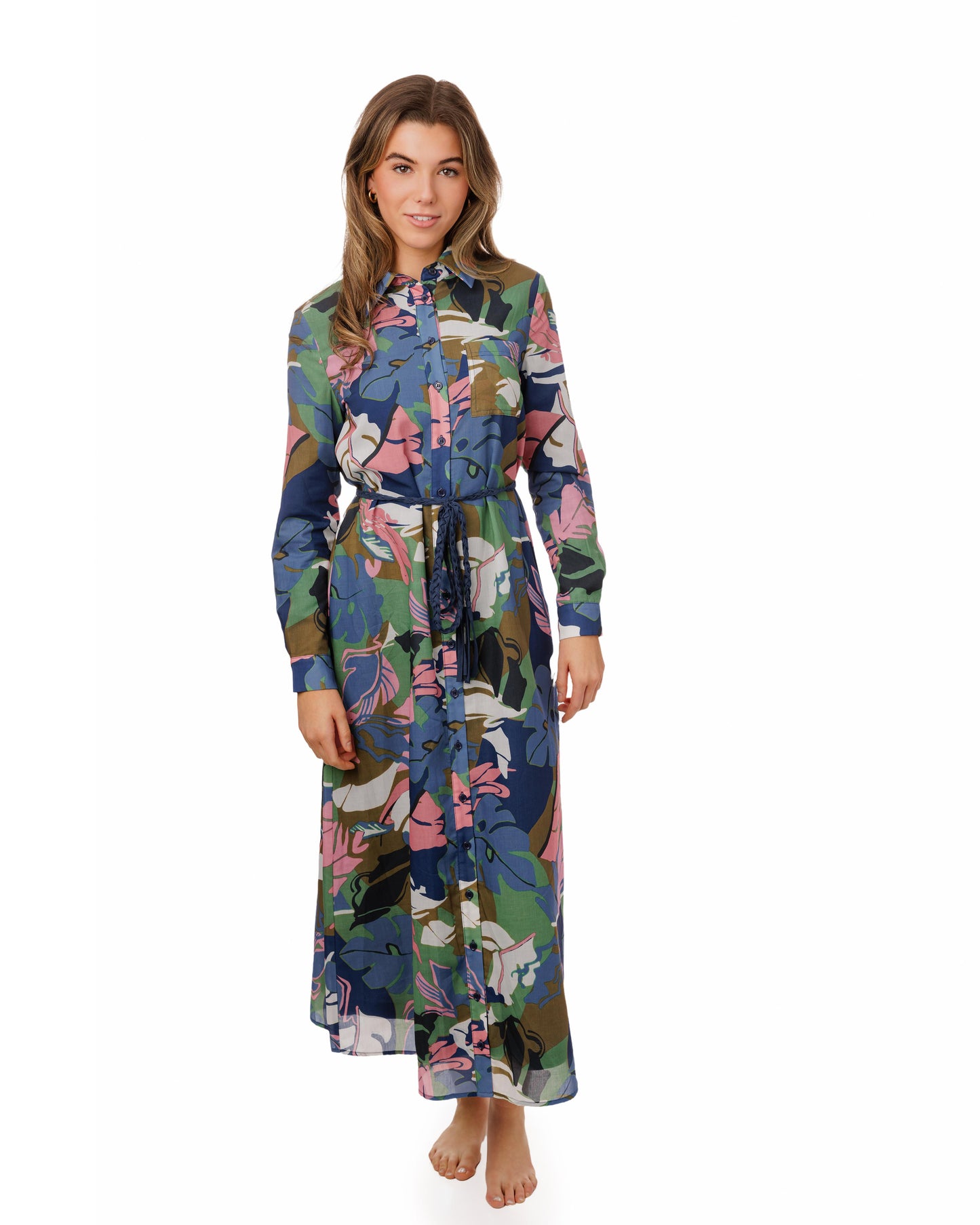 Multicolor Printed Shirt Dress