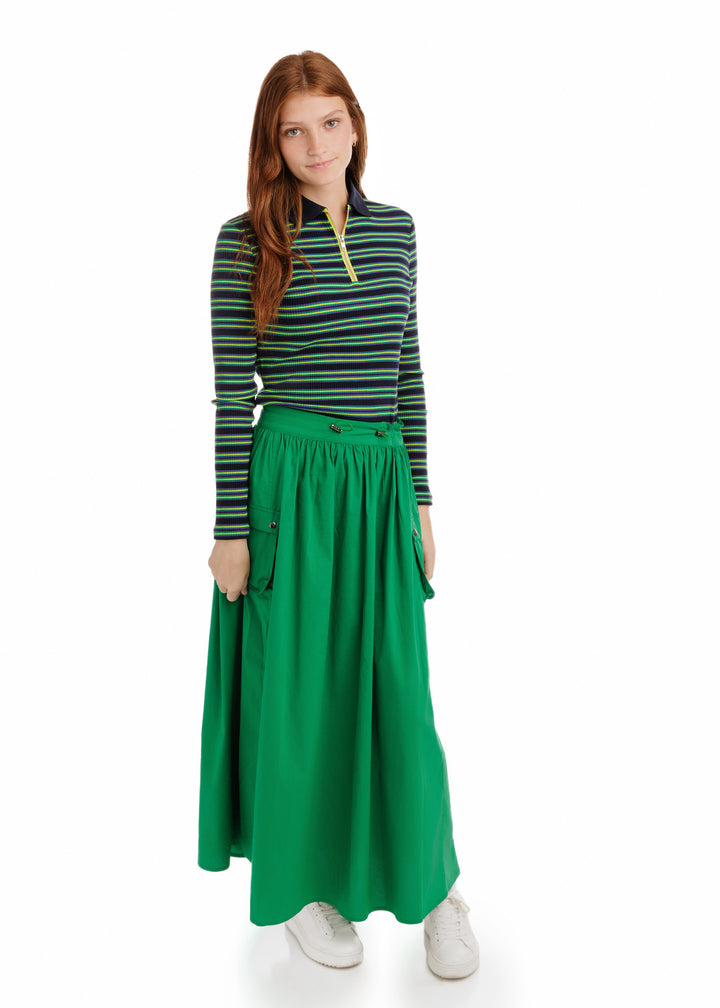 Drawstring Pocket Skirt - Kelly Green