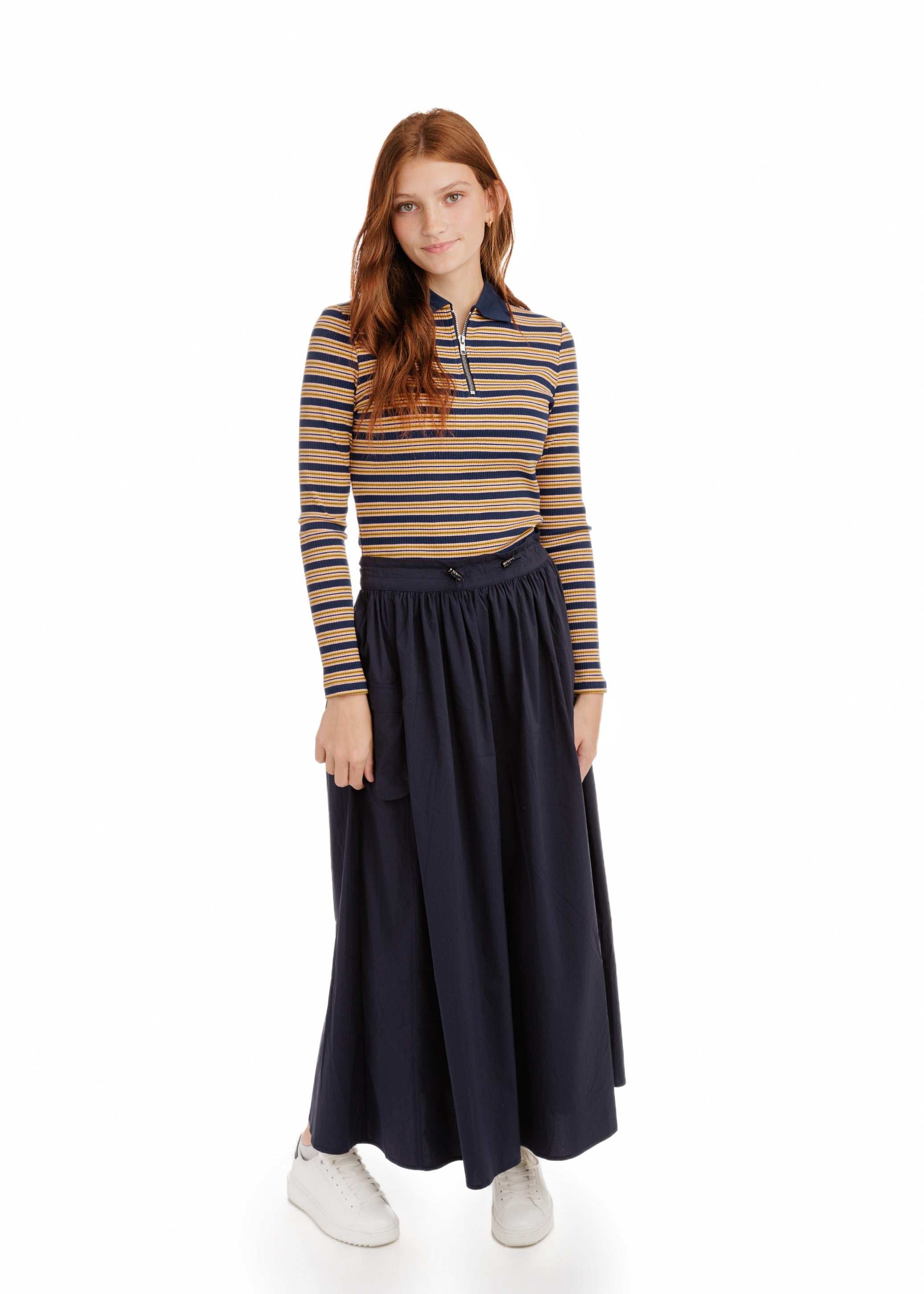 Drawstring Pocket Skirt - Navy