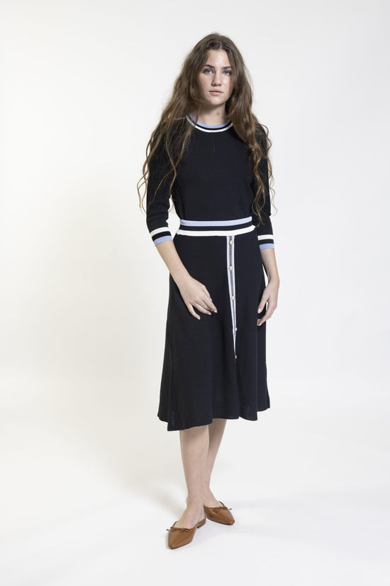 Black Knit With Striped Colors Skirt